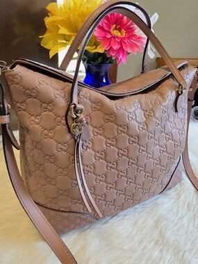 Gucci Bree 3 Way Dusty Pink Embossed GG Leather  With GG Charm